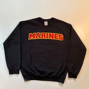 Black Marines Gildan Crew Neck Sweatshirt (Men’s SM)